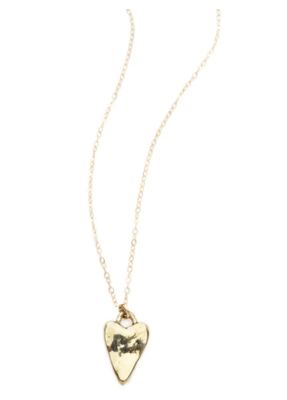 Single Brass Heart Necklace w/ Gold Filled Chain