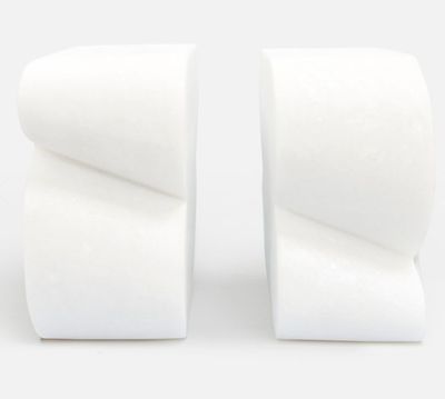 Calysta White Marble Bookends Set
