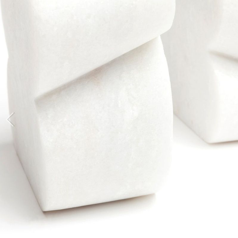 Calysta White Marble Bookends Set