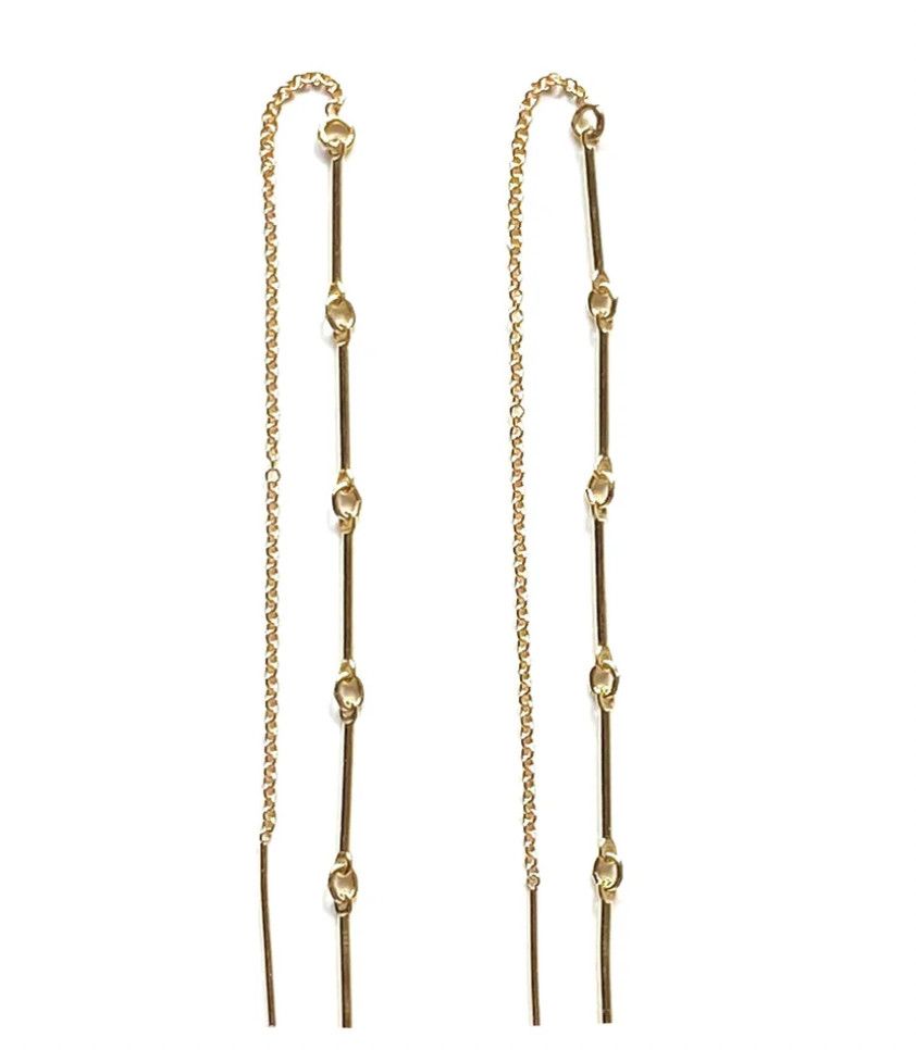 Golden Bar Threader Earrings