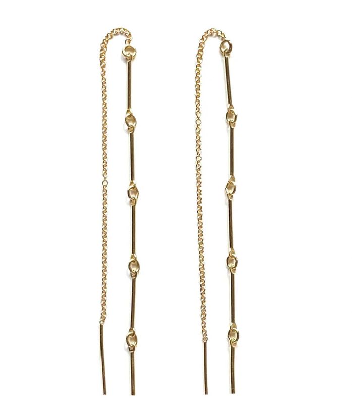 Golden Bar Threader Earrings
