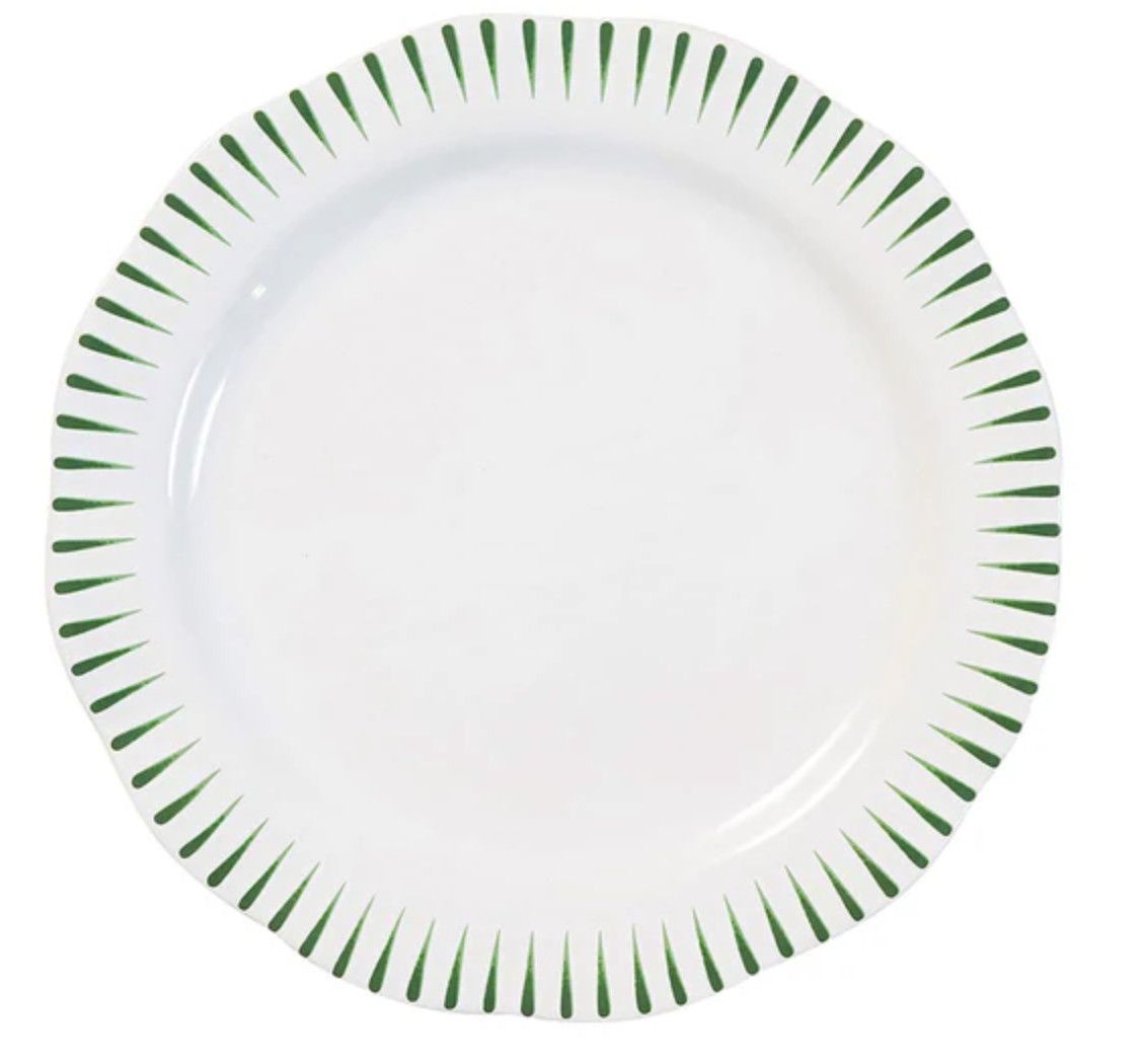 Sitio Stripe Dinner Plate - Basil