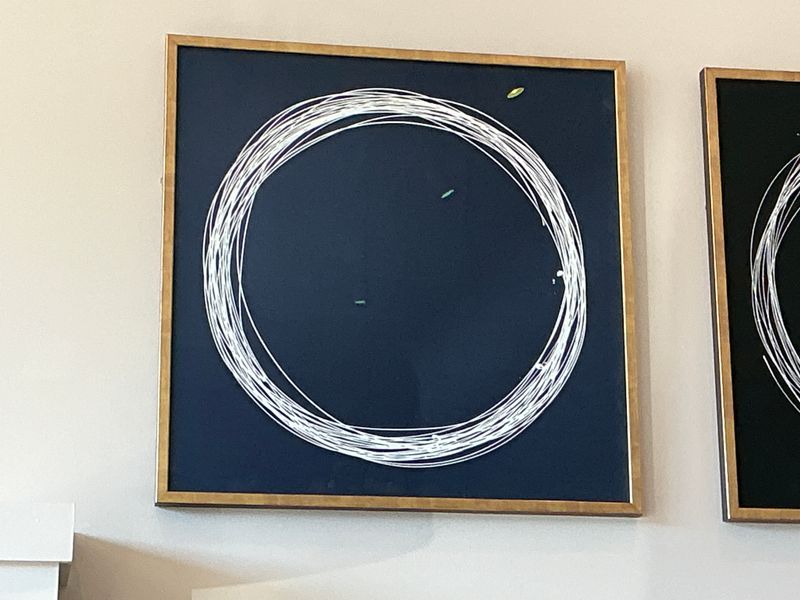 Kayce Hughes | Navy Silk Circle | 33.5x33.5 framed