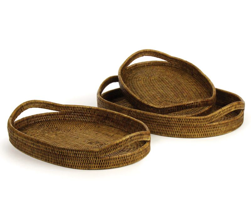 Burma Rattan Oval Serving Tray | Medium