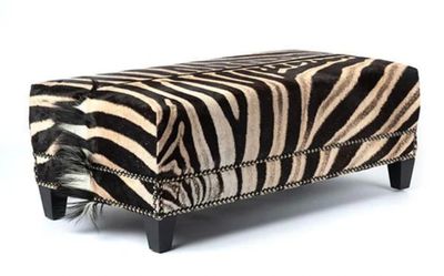 Zebra Hide Ottoman