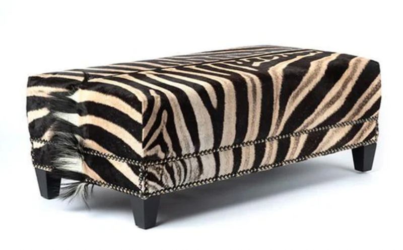 Zebra Hide Ottoman