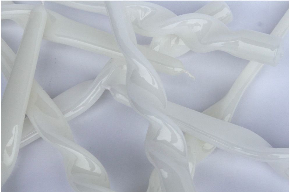 Ice White TWISTED TAPER Candle | Individual
