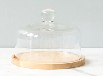 Glass Dome with Wood Base | Small