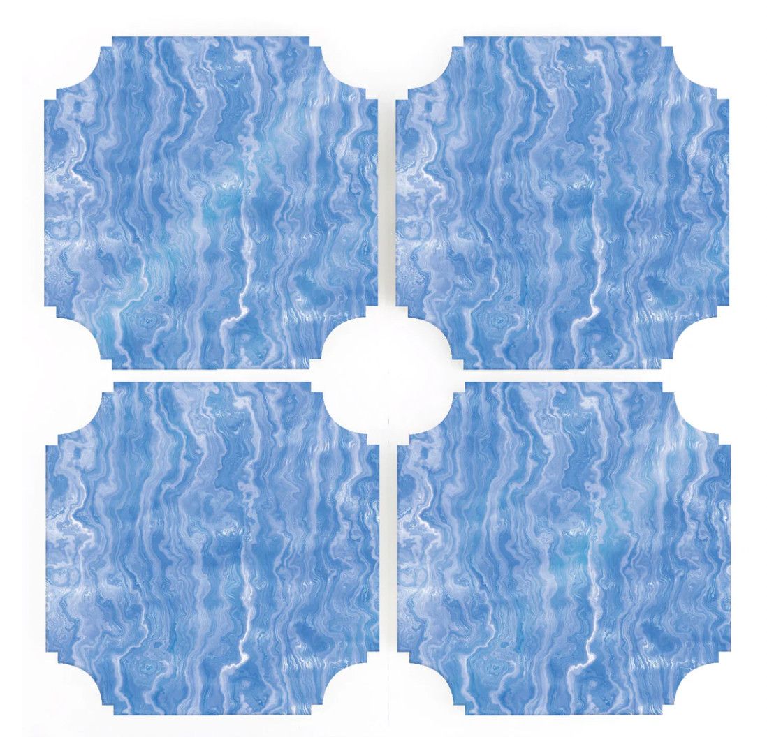 Blue Agate Coasters | Set of 4