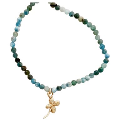 Apatite Single Charm Bracelet | Four Leaf Clover