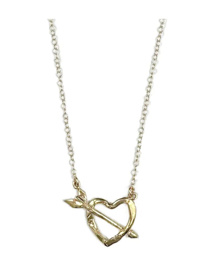Heart and Arrow Necklace | Gold Filled Cable Chain