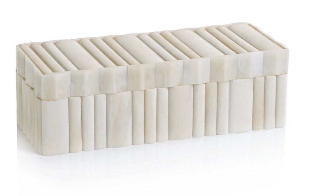 Corviglia White Bone Scalloped Box