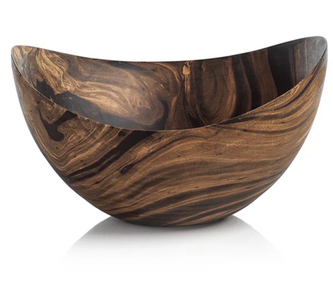 Mango Wood Marbelized Bowl