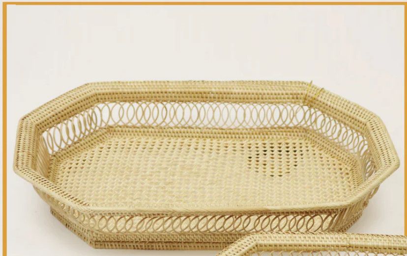 Open Cross Weave Basket Tray | Large