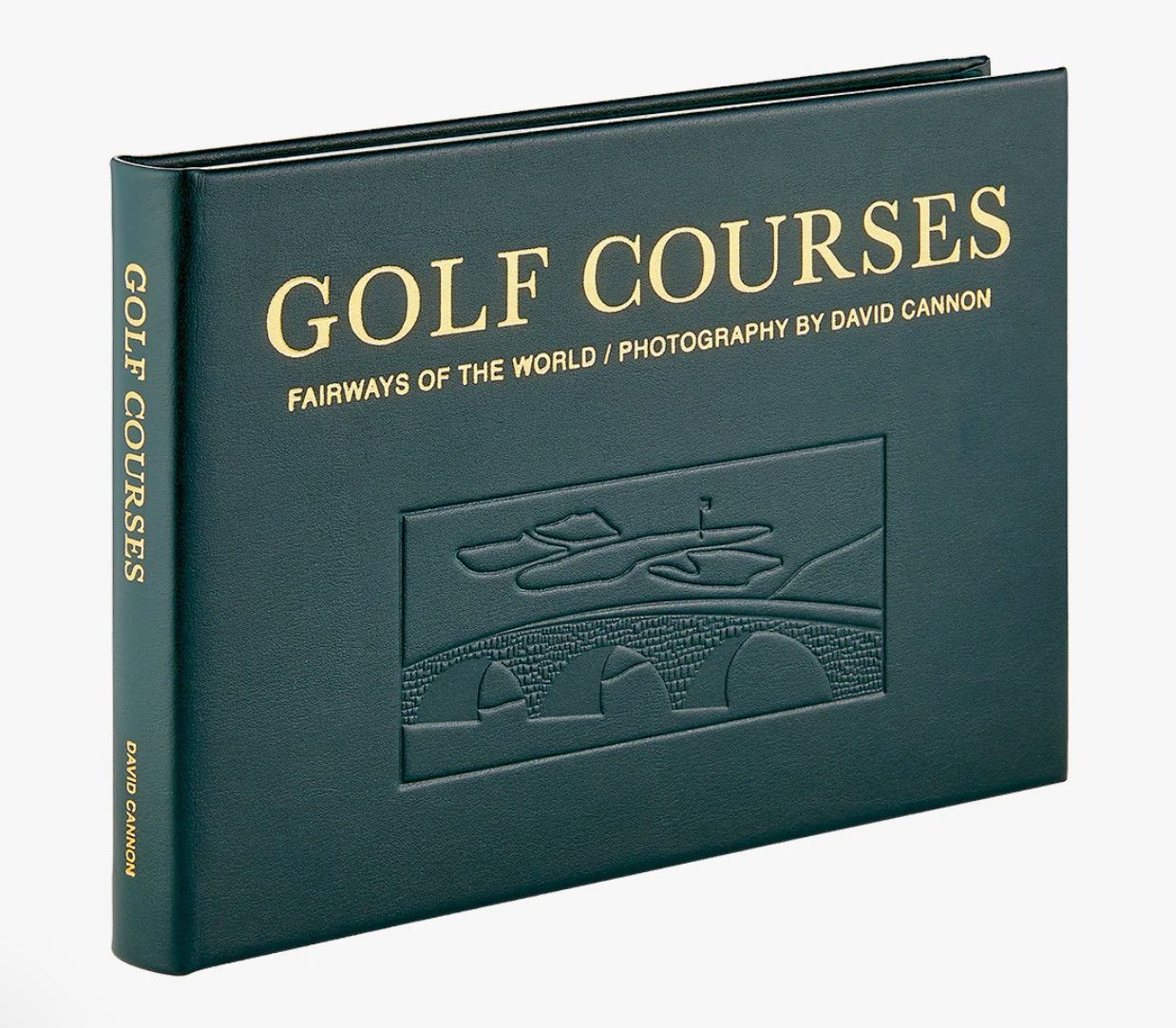 Golf Courses: Fairways of the World Green Bonded Leather