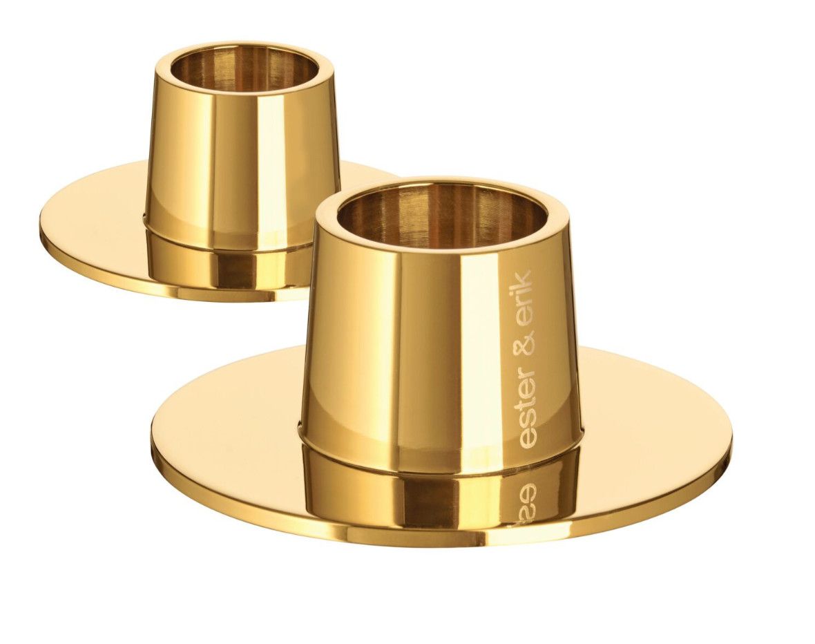 Candle Holders Medium | Gold Shiny | Set of 2