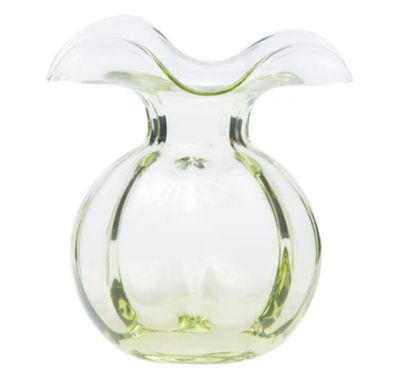 Hibiscus Glass Green Bud Vase