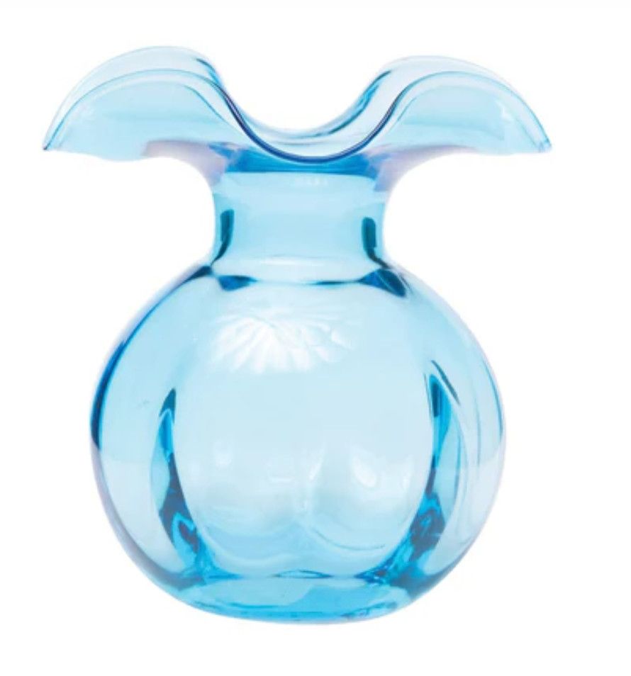 Hibiscus Glass Aqua Bud Vase