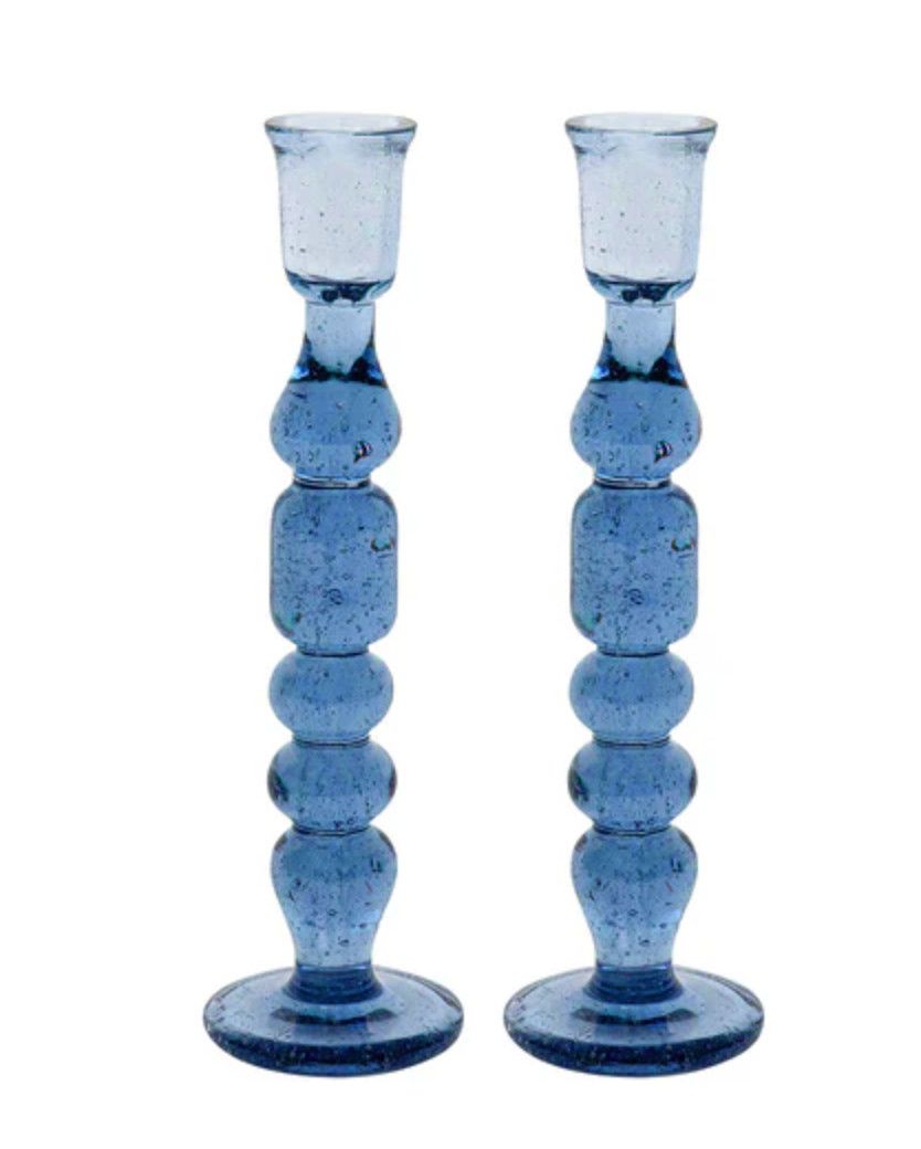 Provence 9&quot; Candlestick set/2 Chambray