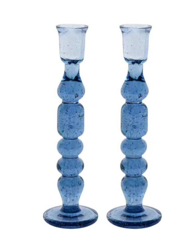 Provence 9" Candlestick set/2 Chambray