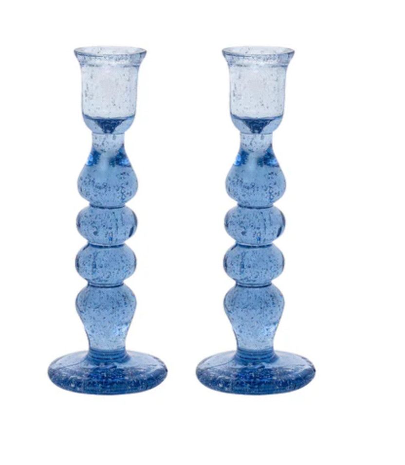 Provence 7&quot; Candlestick Set/2 Chambray
