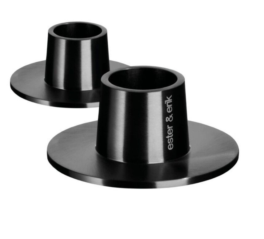 Candle Holders  Medium | Black Matt | Set of 2