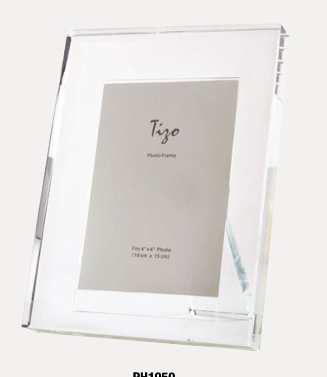 Crystal Plain Glass Frame with Border | 4x6