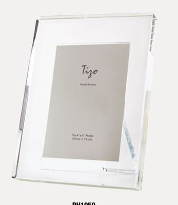 Crystal Plain Glass Frame with Border | 4x6