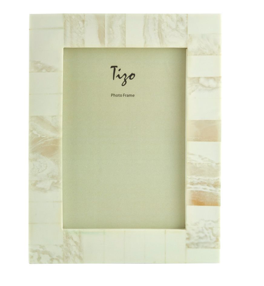 Bone Resin Block Frame White 4x6