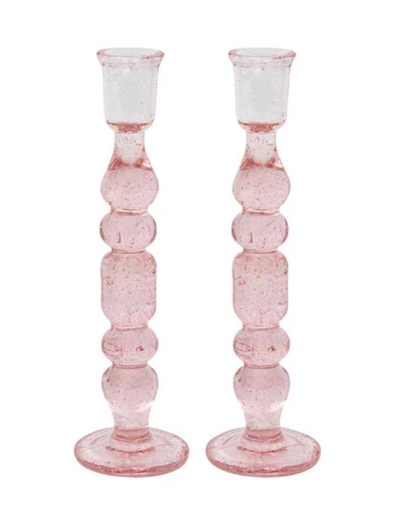 Provence 9&quot; Candlestick Set/2 | Blush