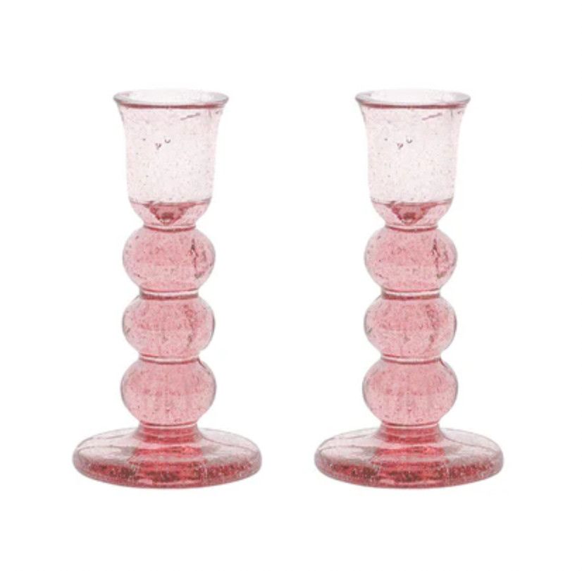 Provence 5&quot; Candlestick Set/2 | Blush