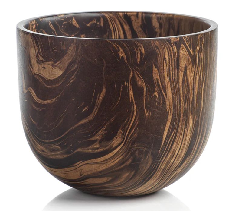 Mango Wood Marbleized Bowl | Straight Sides