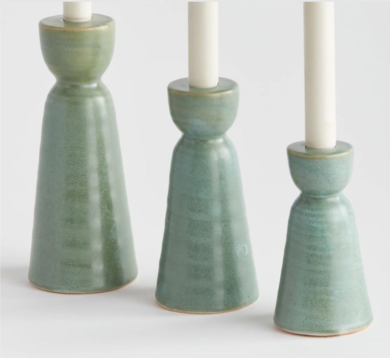 LIBBEY TAPER HOLDERS, SET OF 3