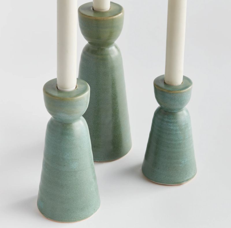 LIBBEY TAPER HOLDERS, SET OF 3