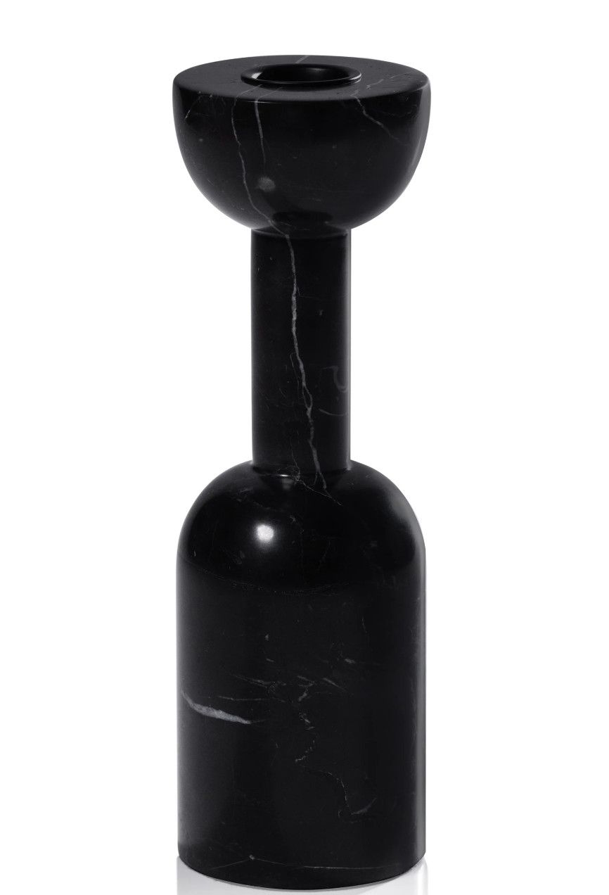 Kyoto Modern Candle Holder | Black Marquino | Large 3x8