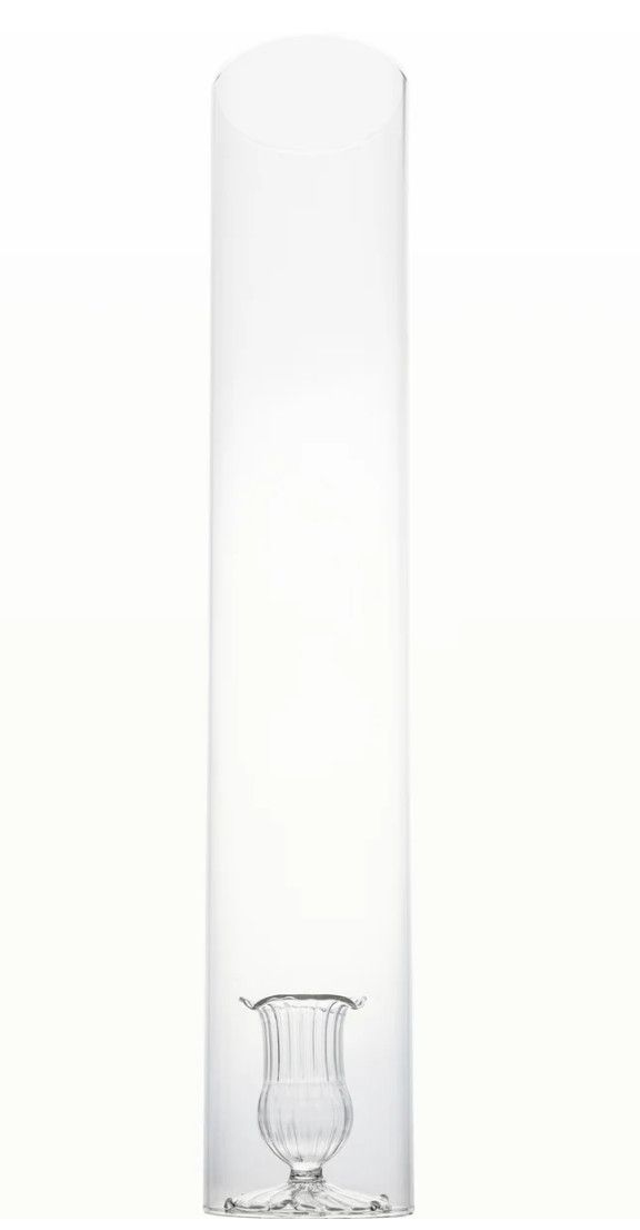 2 Piece Clear Candle Holder with Clear Cylinder