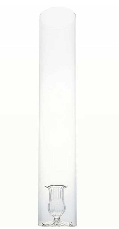 2 Piece Clear Candle Holder with Clear Cylinder