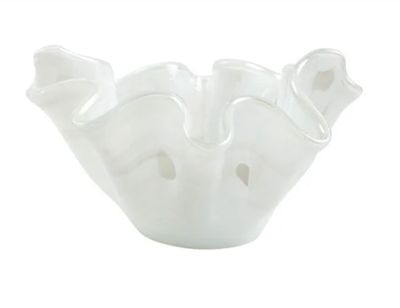 Onda Glass White Medium Bowl