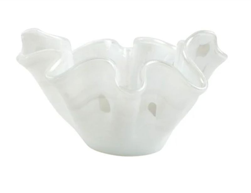 Onda Glass White Medium Bowl