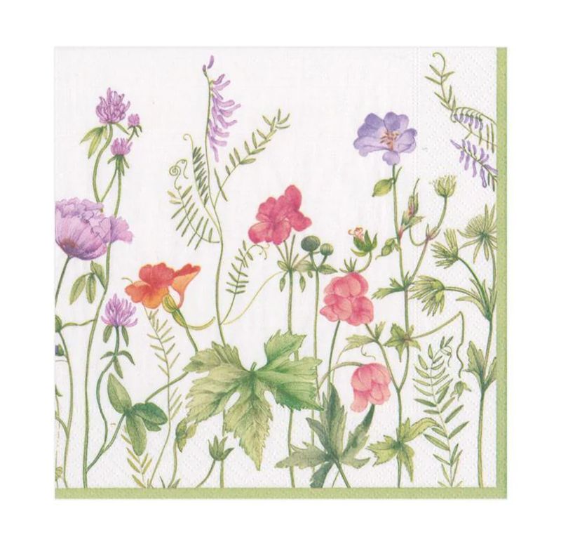 French Floral Cocktail Napkins