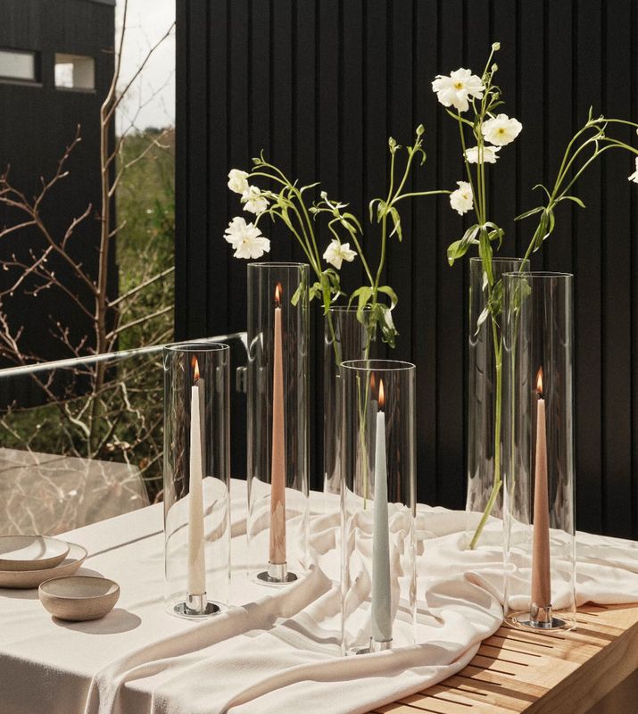 Cylindrical Glass Hurricane | Tall 45