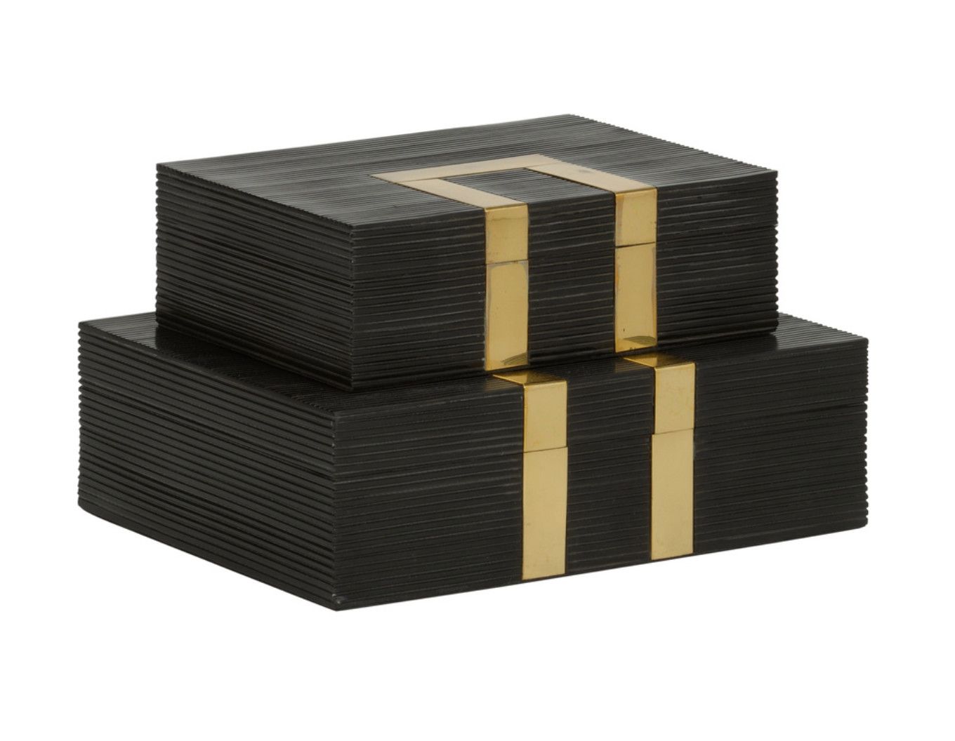 Watkins Jewelry Box | Black Lines and Brass Detail | Small
