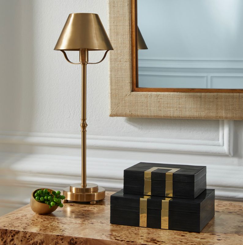 Watkins Jewelry Box | Black Lines and Brass Detail | Large