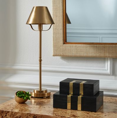 Watkins Jewelry Box | Black Lines and Brass Detail | Large