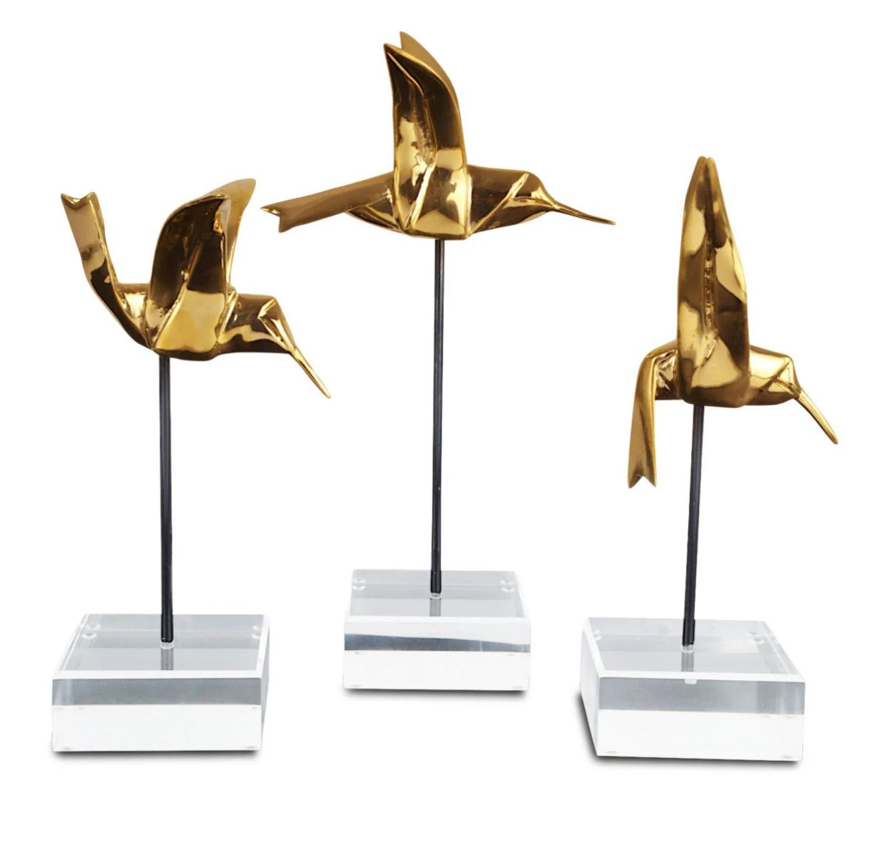 Gold Hummingbirds | Set of 3