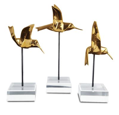 Gold Hummingbirds | Set of 3