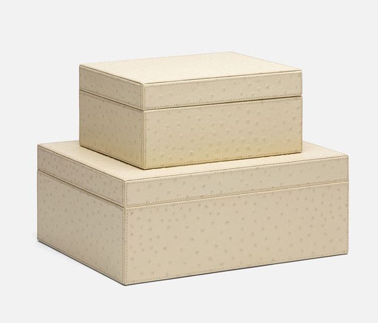 Zsa Zsa Box | Cream Ostrich | Large
