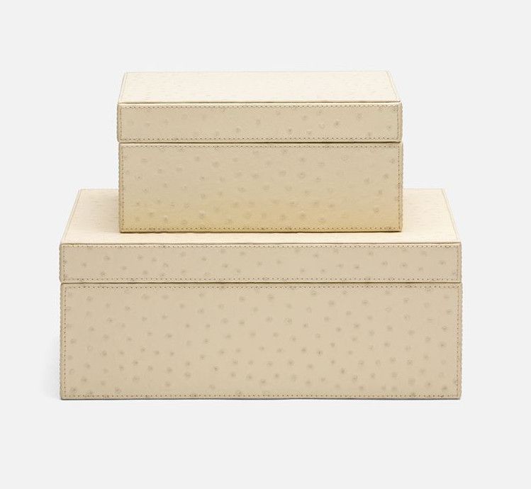Zsa Zsa Box Cream Ostrich | Small