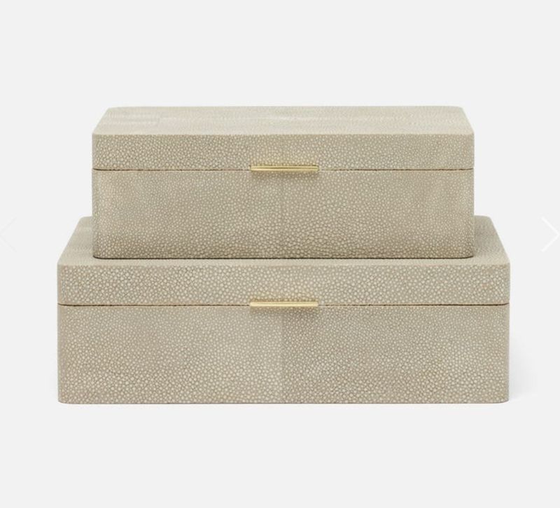 Kiraz Shagreen Box Sand | Large