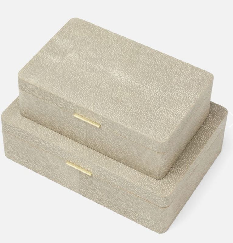 Kiraz Shagreen Box Sand | Large
